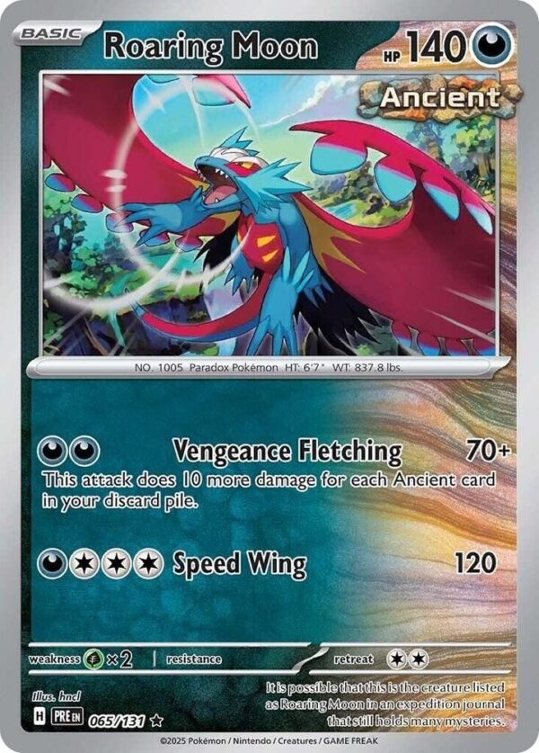 Roaring Moon 065/131 Holofoil SV: Prismatic Evolutions Roaring Moon 065/131 Holofoil SV: Prismatic Evolutions