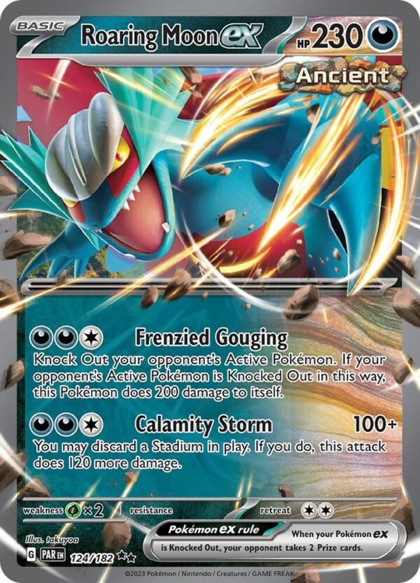 Roaring Moon ex 124/182 Holofoil SV04: Paradox Rift Roaring Moon ex 124/182 Holofoil SV04: Paradox Rift