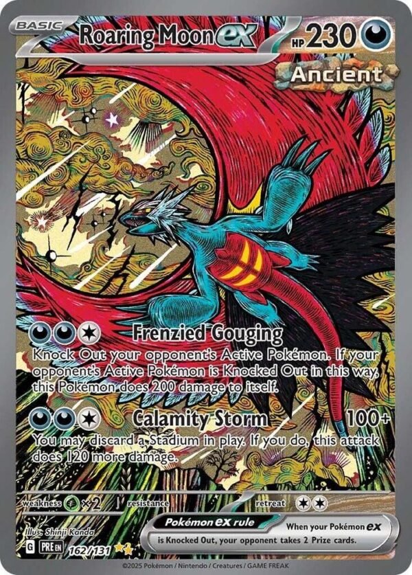 Roaring Moon ex 162/131 Holofoil SV: Prismatic Evolutions Roaring Moon ex 162/131 Holofoil SV: Prismatic Evolutions