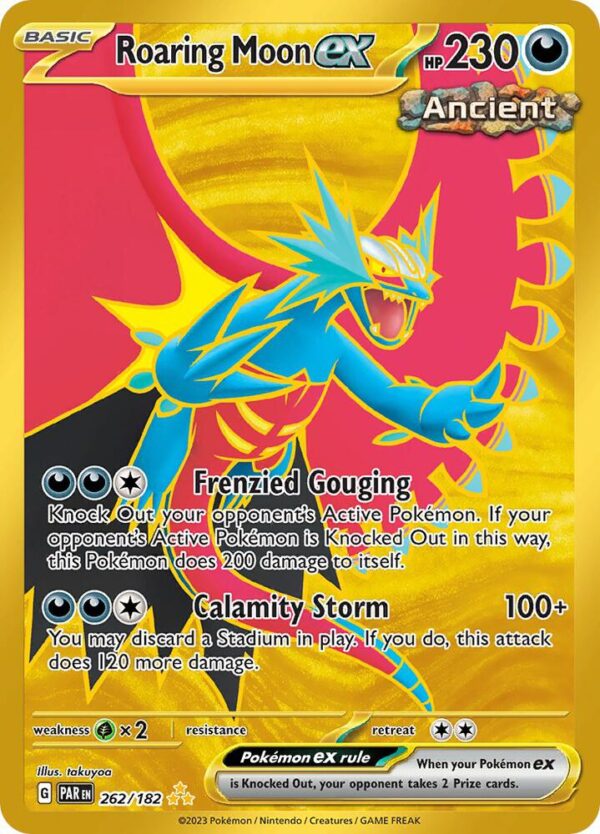 Roaring Moon ex 262/182 Holofoil SV04: Paradox Rift Roaring Moon ex 262/182 Holofoil SV04: Paradox Rift