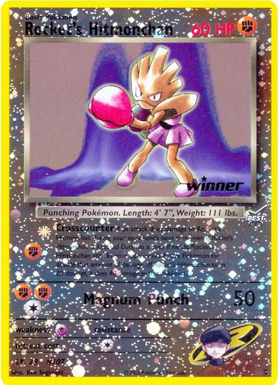 Rocket’s Hitmonchan 9 [Winner] 009/009 Reverse Holofoil Best of Promos