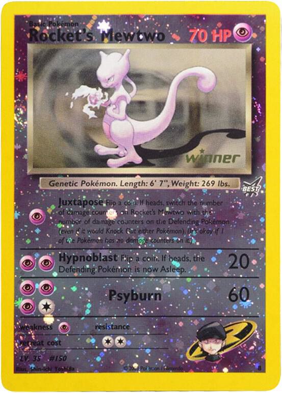 Rocket’s Mewtwo 8 [Winner] 008/009 Reverse Holofoil Best of Promos