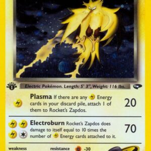 Rocket’s Zapdos 015/132 Unlimited Holofoil Gym Challenge