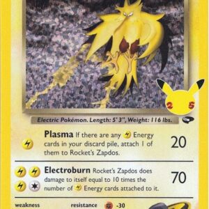 Rocket’s Zapdos 15/132 Holofoil Celebrations: Classic Collection Rocket’s Zapdos 15/132 Holofoil Celebrations: Classic Collection