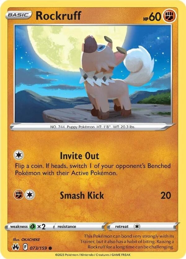 Rockruff 073/159 Reverse Holofoil Crown Zenith Rockruff 073/159 Reverse Holofoil Crown Zenith