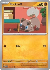 Rockruff | 116/197 | Normal | SV03: Obsidian Flames Rockruff | 116/197 | Normal | SV03: Obsidian Flames