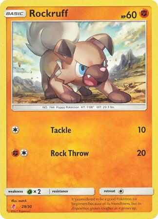 Rockruff (#29) 29/30 Normal SM Trainer Kit: Lycanroc & Alolan Raichu
