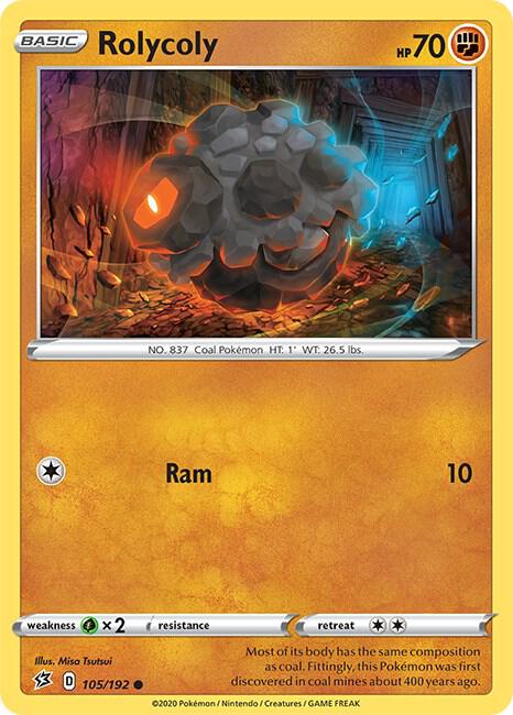 Rolycoly 105/192 Normal SWSH02: Rebel Clash