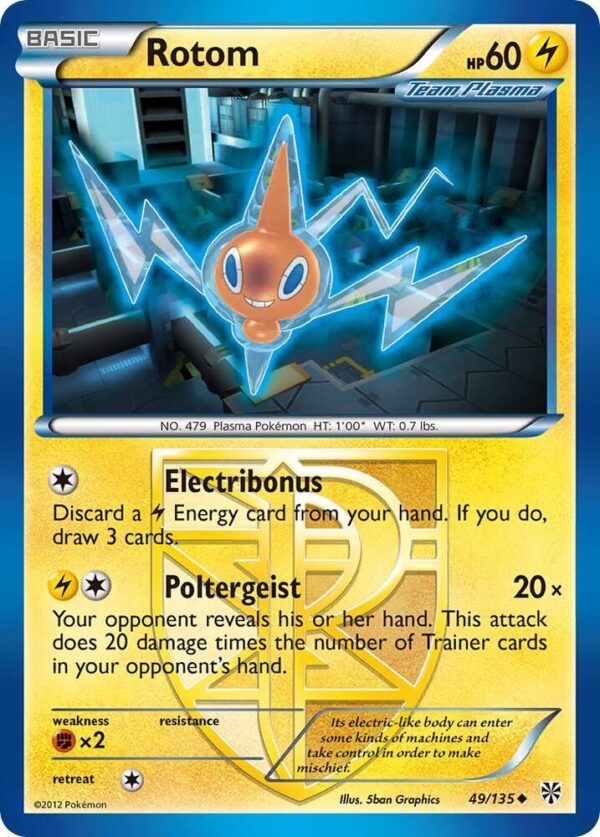 Rotom (Team Plasma) 49/135 Reverse Holofoil Plasma Storm