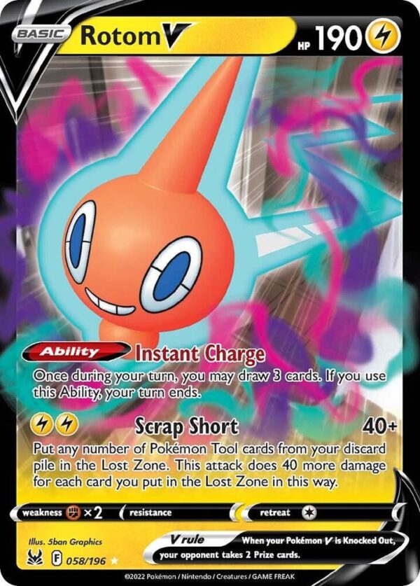 Rotom V 058/196 Holofoil SWSH11: Lost Origin
