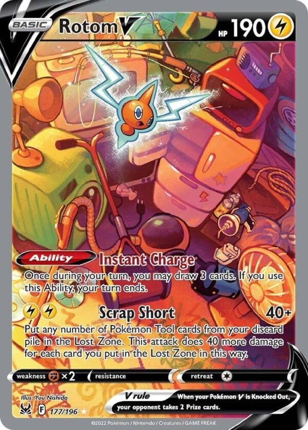 Rotom V (Alternate Full Art) 177/196 Holofoil SWSH11: Lost Origin