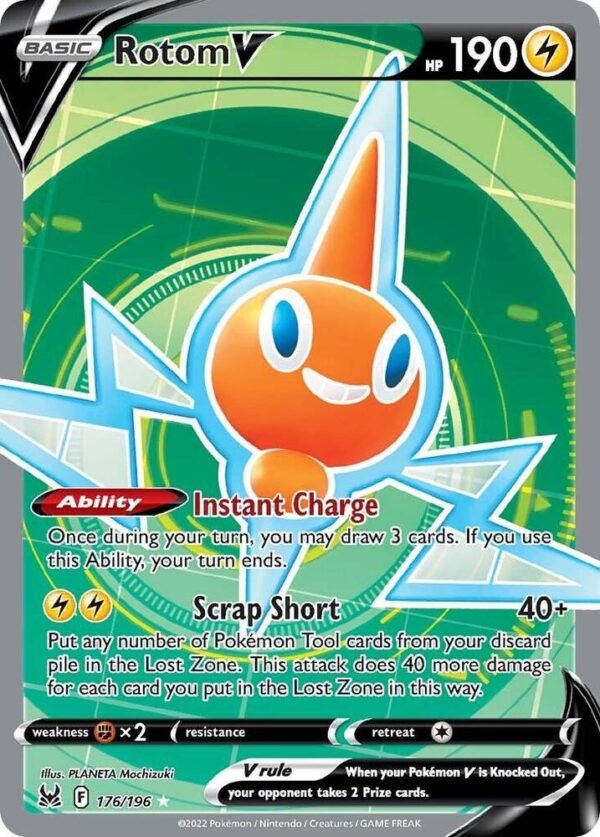 Rotom V (Full Art) 176/196 Holofoil SWSH11: Lost Origin