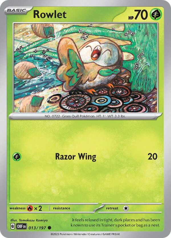 Rowlet 013/197 Normal SV03: Obsidian Flames Rowlet 013/197 Normal SV03: Obsidian Flames