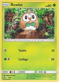Rowlet | 1/12 | 001/012 | Holofoil | McDonald's Promos 2017