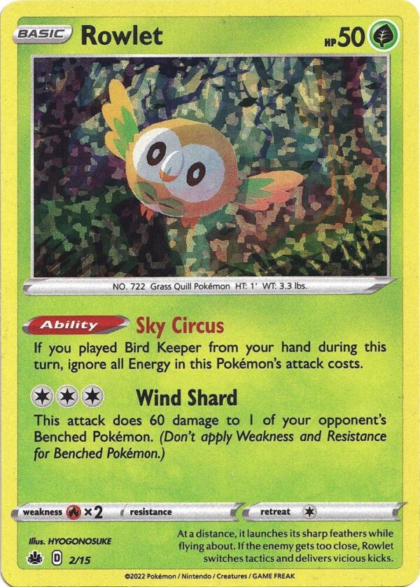 Rowlet 2/15 002/015 Holofoil McDonald’s Promos 2022