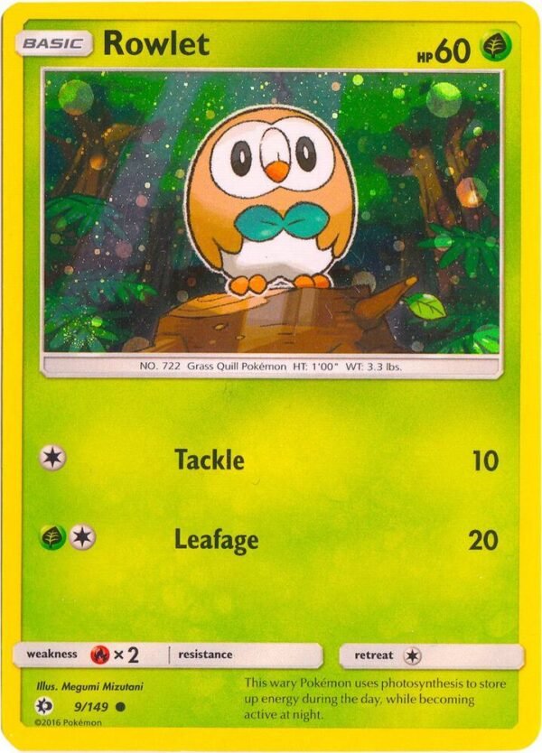 Rowlet 9/149 (Cosmos Holo) 009/149 Holofoil Miscellaneous Cards & Products Rowlet 9/149 (Cosmos Holo) 009/149 Holofoil Miscellaneous Cards & Products