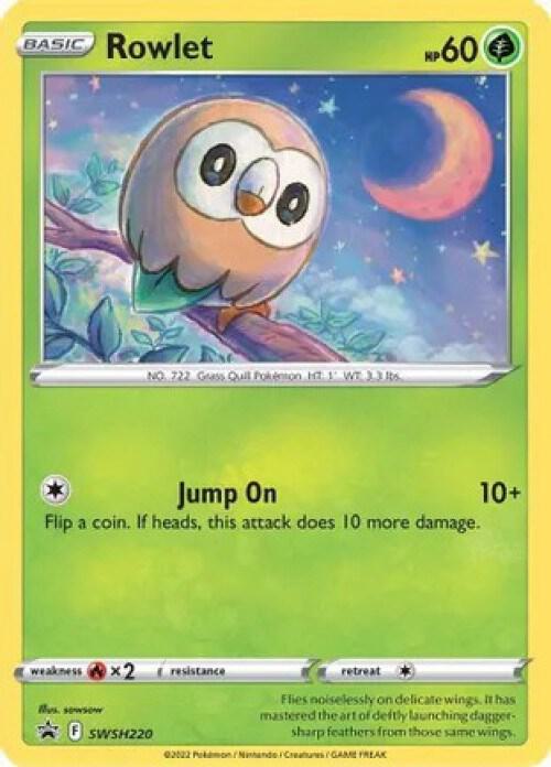 Rowlet SWSH220 (Cosmos Holo) Holofoil Miscellaneous Cards & Products Rowlet SWSH220 (Cosmos Holo) Holofoil Miscellaneous Cards & Products