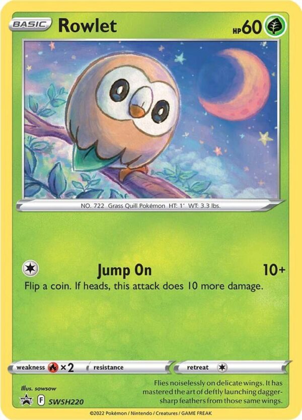 Rowlet SWSH220 Holofoil SWSH: Sword & Shield Promo Cards Rowlet SWSH220 Holofoil SWSH: Sword & Shield Promo Cards