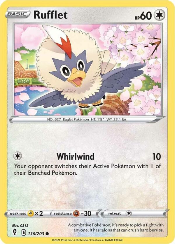 Rufflet 136/203 Normal SWSH07: Evolving Skies