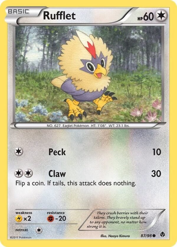 Rufflet (87) 87/98 Reverse Holofoil Emerging Powers Rufflet (87) 87/98 Reverse Holofoil Emerging Powers