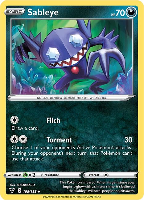 Sableye 105/185 Normal SWSH04: Vivid Voltage Sableye 105/185 Normal SWSH04: Vivid Voltage