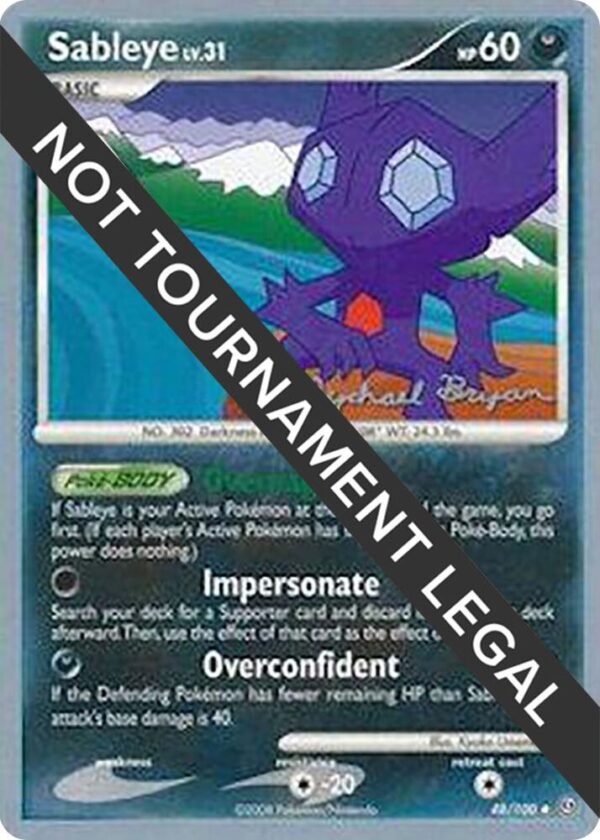 Sableye 2010 (Mychael Bryan) 48/100 Normal World Championship Decks