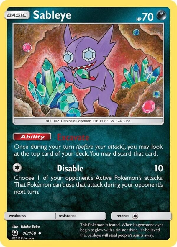 Sableye 88/168 Reverse Holofoil SM – Celestial Storm Sableye 88/168 Reverse Holofoil SM – Celestial Storm