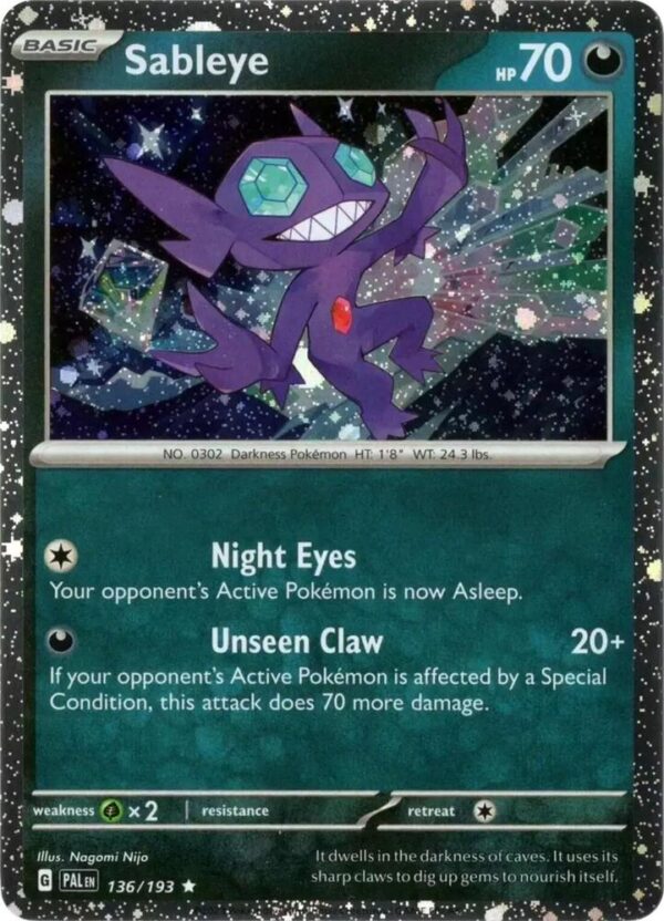 Sableye (Cosmos Holo) 136/193 Holofoil Miscellaneous Cards & Products Sableye (Cosmos Holo) 136/193 Holofoil Miscellaneous Cards & Products