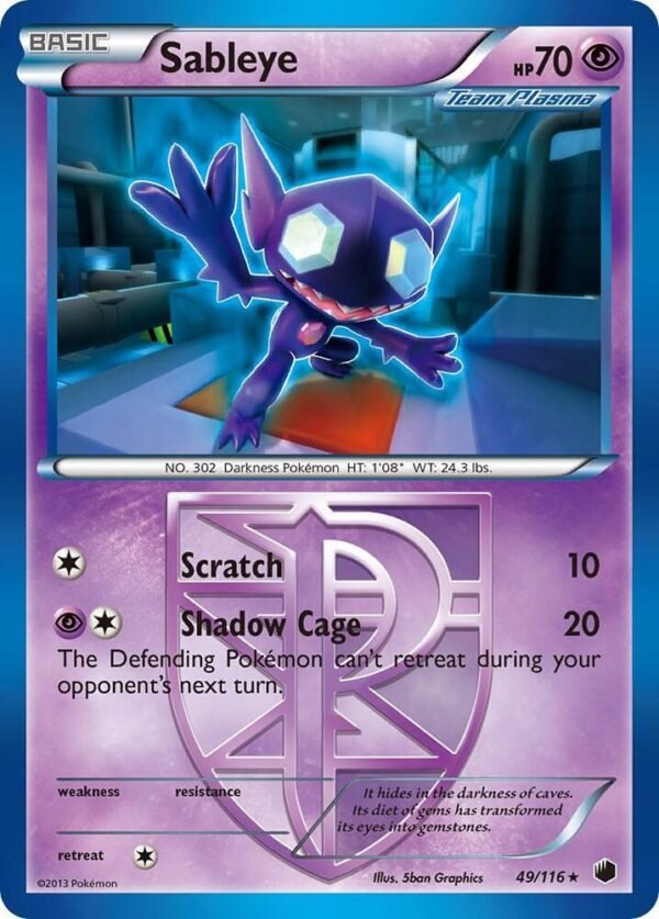 Sableye (Team Plasma) 49/116 Reverse Holofoil Plasma Freeze