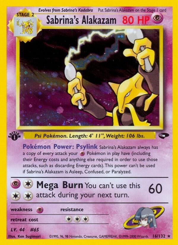 Sabrina’s Alakazam 016/132 Unlimited Holofoil Gym Challenge Sabrina’s Alakazam 016/132 Unlimited Holofoil Gym Challenge