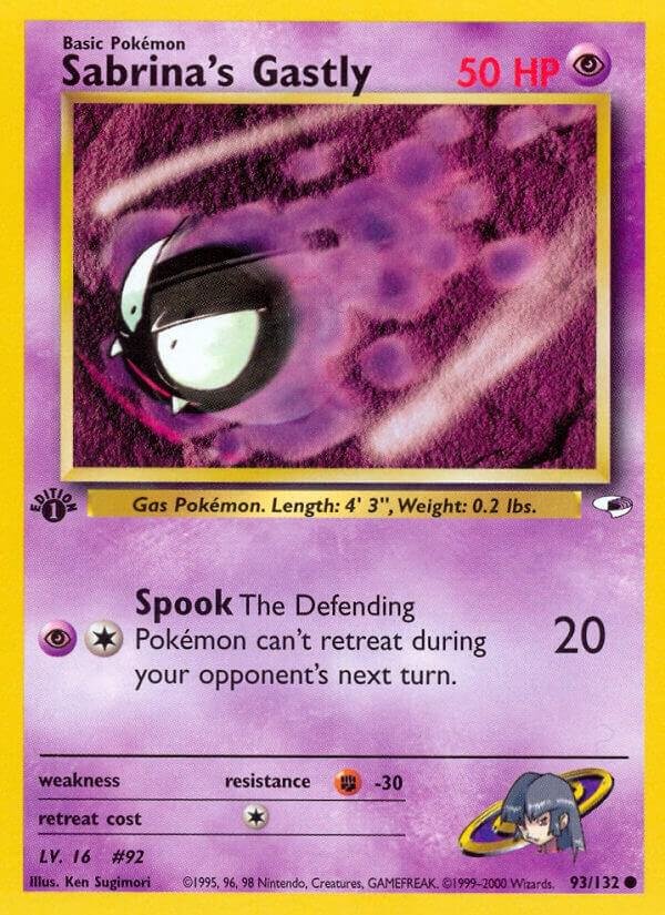 Sabrina’s Gastly 093/132 1st Edition Gym Heroes Sabrina’s Gastly 093/132 1st Edition Gym Heroes