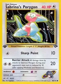 Sabrina's Porygon | 098/132 | 1st Edition | Gym Challenge
