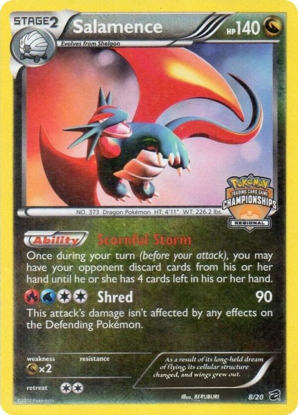 Salamence 8/20 (Regional Championships) 008/020 Reverse Holofoil League & Championship Cards