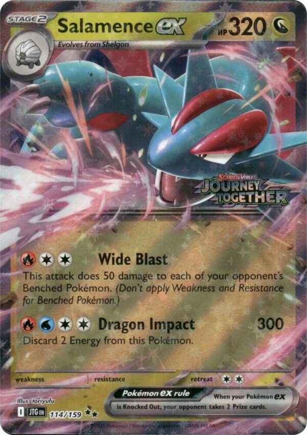 Salamence ex 114/159 (Journey Together Stamped) Holofoil Miscellaneous Cards & Products Salamence ex 114/159 (Journey Together Stamped) Holofoil Miscellaneous Cards & Products
