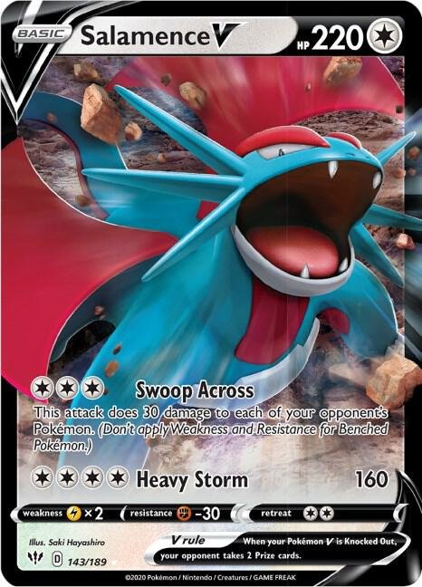 Salamence V 143/189 Holofoil SWSH03: Darkness Ablaze Salamence V 143/189 Holofoil SWSH03: Darkness Ablaze