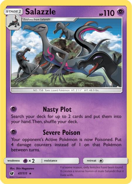 Salazzle 47/111 Reverse Holofoil SM – Crimson Invasion Salazzle 47/111 Reverse Holofoil SM – Crimson Invasion