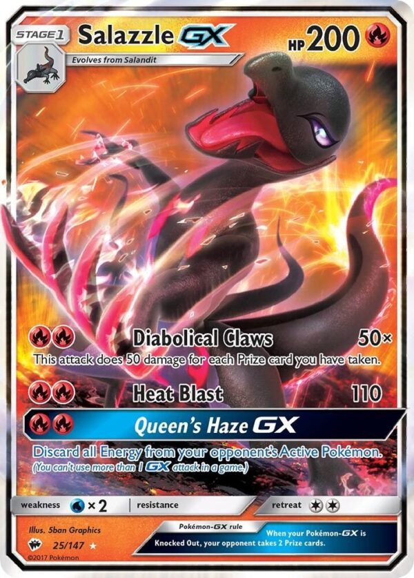 Salazzle GX 25/147 Holofoil SM – Burning Shadows Salazzle GX 25/147 Holofoil SM – Burning Shadows