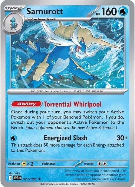 Samurott 023/086 Reverse Holofoil SV: White Flare