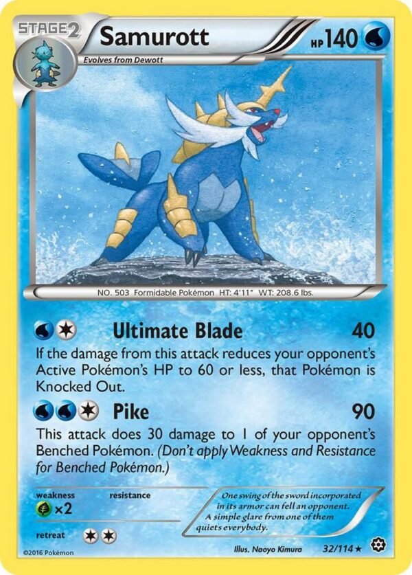 Samurott 32/114 Reverse Holofoil XY – Steam Siege Samurott 32/114 Reverse Holofoil XY – Steam Siege