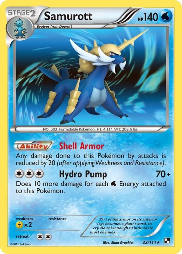 Samurott (32) 32/114 Holofoil Black and White Samurott (32) 32/114 Holofoil Black and White