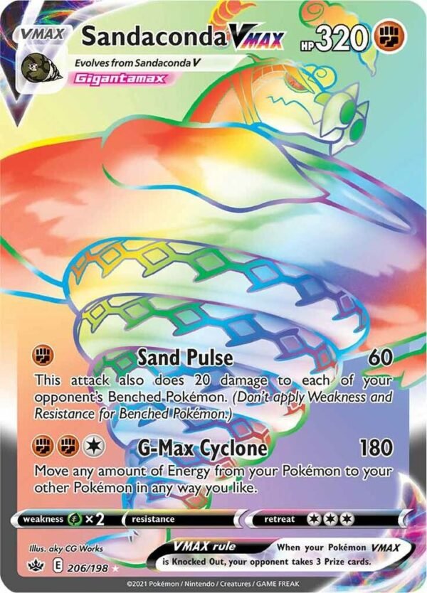 Sandaconda VMAX (Secret) 206/198 Holofoil SWSH06: Chilling Reign