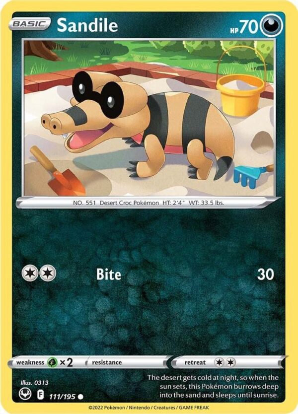 Sandile 111/195 Reverse Holofoil SWSH12: Silver Tempest
