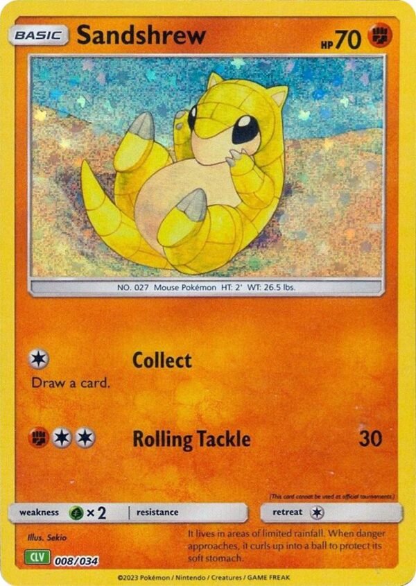 Sandshrew 008/034 Holofoil Trading Card Game Classic