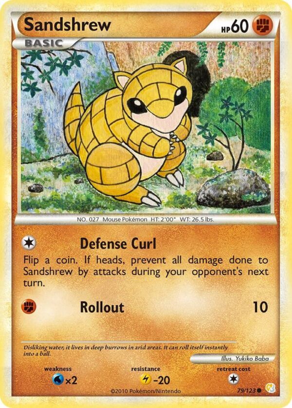 Sandshrew 79/123 Reverse Holofoil HeartGold SoulSilver Sandshrew 79/123 Reverse Holofoil HeartGold SoulSilver