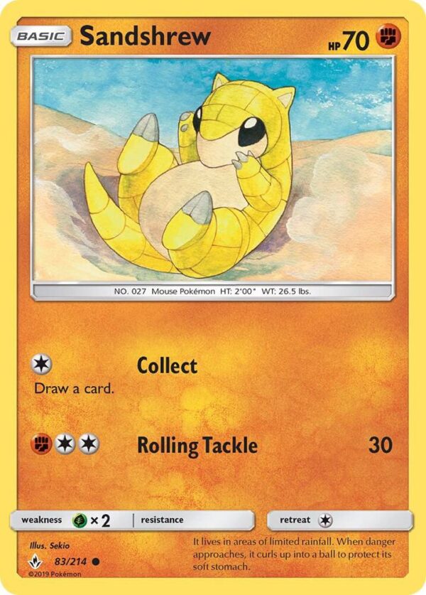 Sandshrew 83/214 Reverse Holofoil SM – Unbroken Bonds