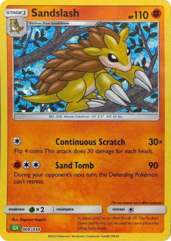 Sandslash 009/034 Holofoil Trading Card Game Classic