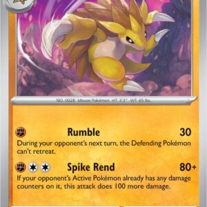 Sandslash 028/165 Reverse Holofoil SV: Scarlet & Violet 151 Sandslash 028/165 Reverse Holofoil SV: Scarlet & Violet 151