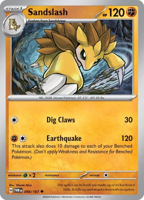 Sandslash 098/167 Normal SV06: Twilight Masquerade Sandslash 098/167 Normal SV06: Twilight Masquerade
