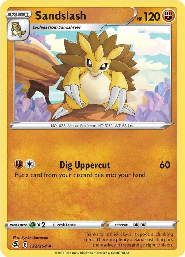 Sandslash 132/264 Normal SWSH08: Fusion Strike Sandslash 132/264 Normal SWSH08: Fusion Strike