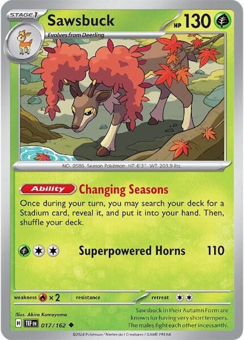 Sawsbuck 017/162 Reverse Holofoil SV05: Temporal Forces